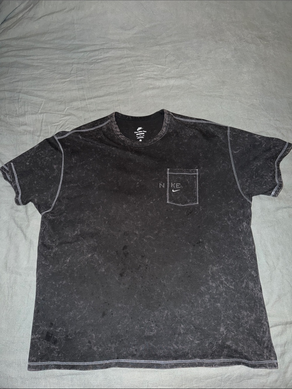 Nike Black Mineral-Wash Short Sleeve Pocket Tee